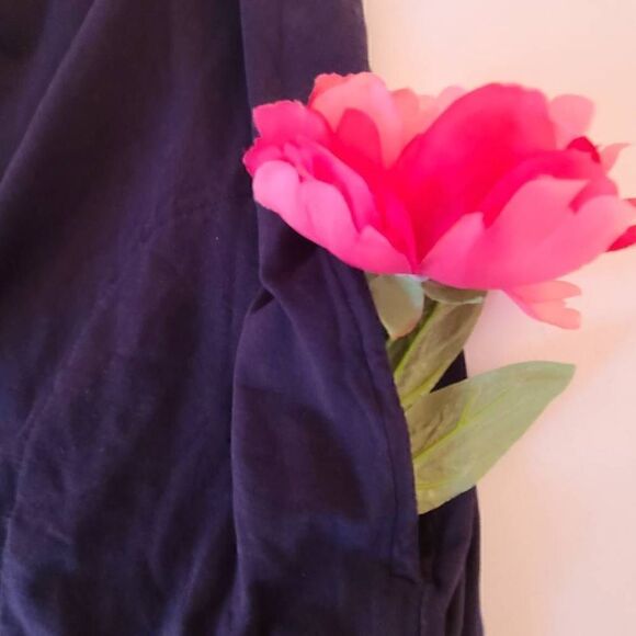 J Jill Womens Navy Blue Short Sleeve Button Front Dress Size Small - Picture 6 of 11